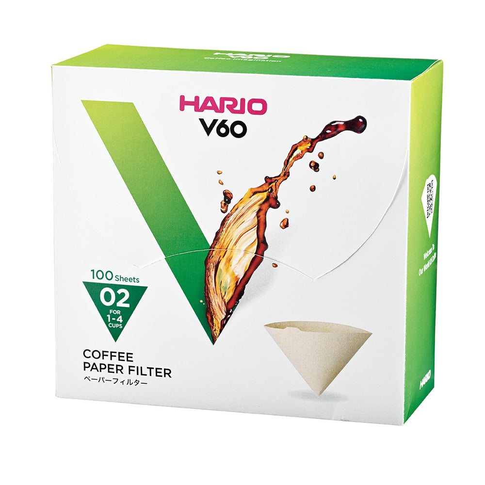 Hario V60 Coffee Filter Papers Size 02 - Brown - (100 Pack Boxed) (VCF-02-100MK)